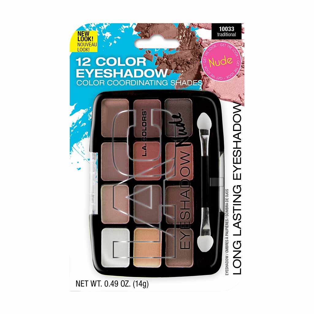 L.A. Colors 12 Color Eyeshadow Palette - Traditional