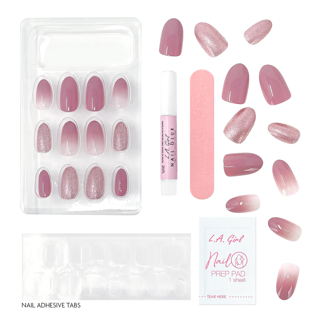 L.A. Girl Luxe Shine Nail Fave Artificial Nail Tips-Excite Me - 28 Pc Kit